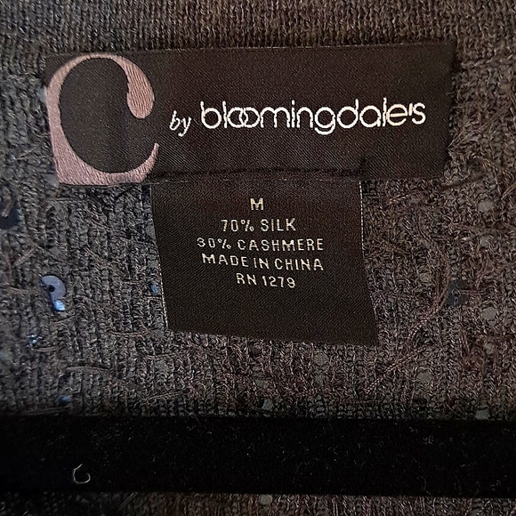 C by Bloomingdale's size medium sequin cardigan with snap. - Picture 2 of 4